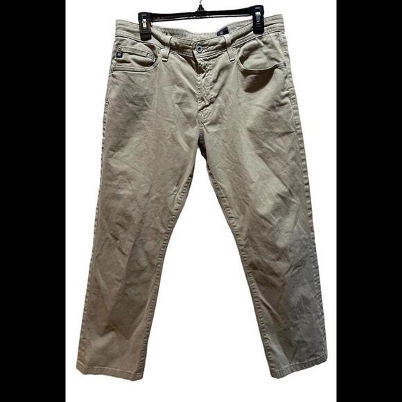 Adriano Goldschmied Pants Mens 34 Beige The Graduate Tailored Leg Suede‎ Stretch - Picture 1 of 3